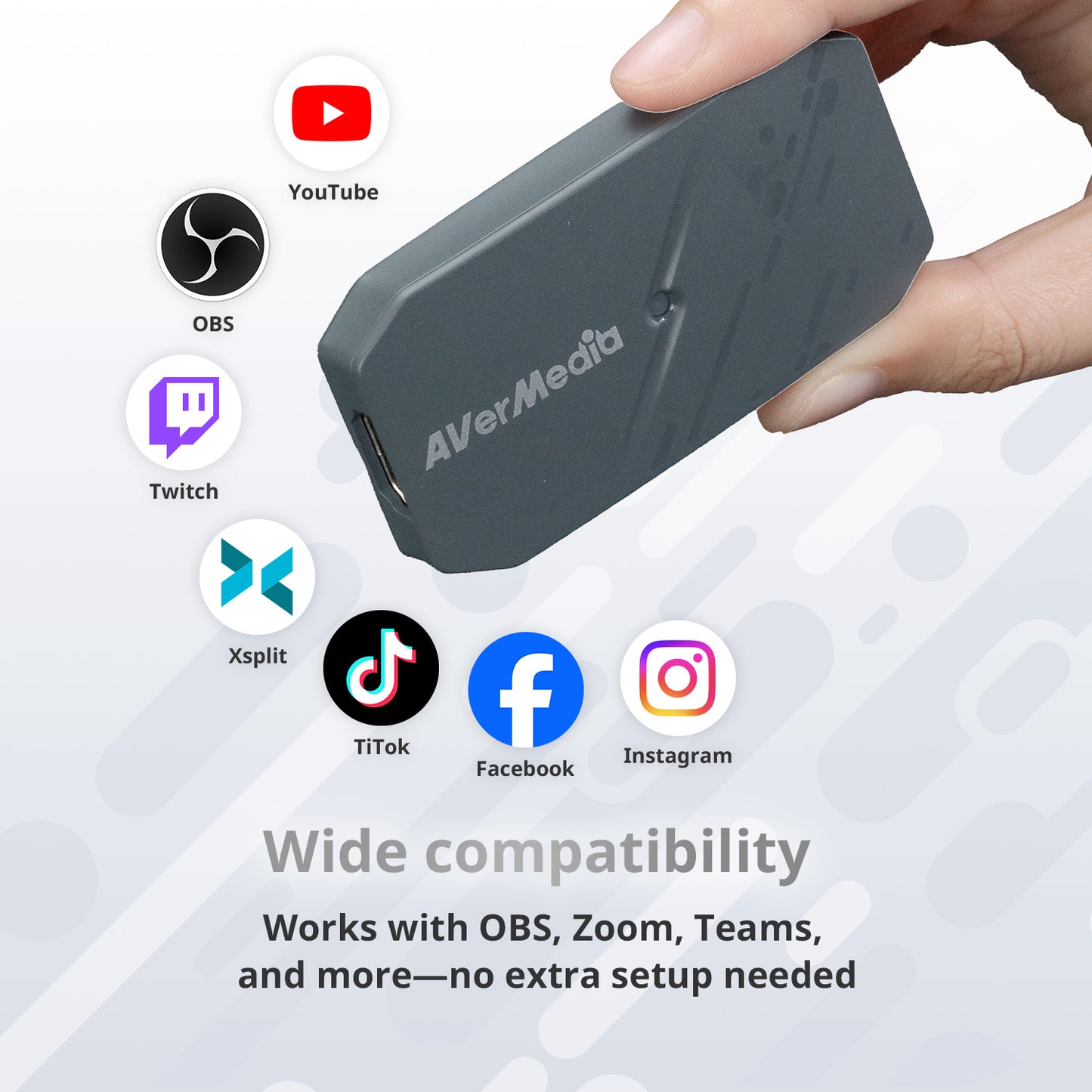 AVerMedia 4K60 HDMI Capture Card for DSLR, Camcorder, GoPro, Low Latency for Live Streaming & Video Conferencing on OBS, Zoom, Twitch, Compatible with Windows, Mac, iPad, and PC - CamStream 4K BU113G2 White