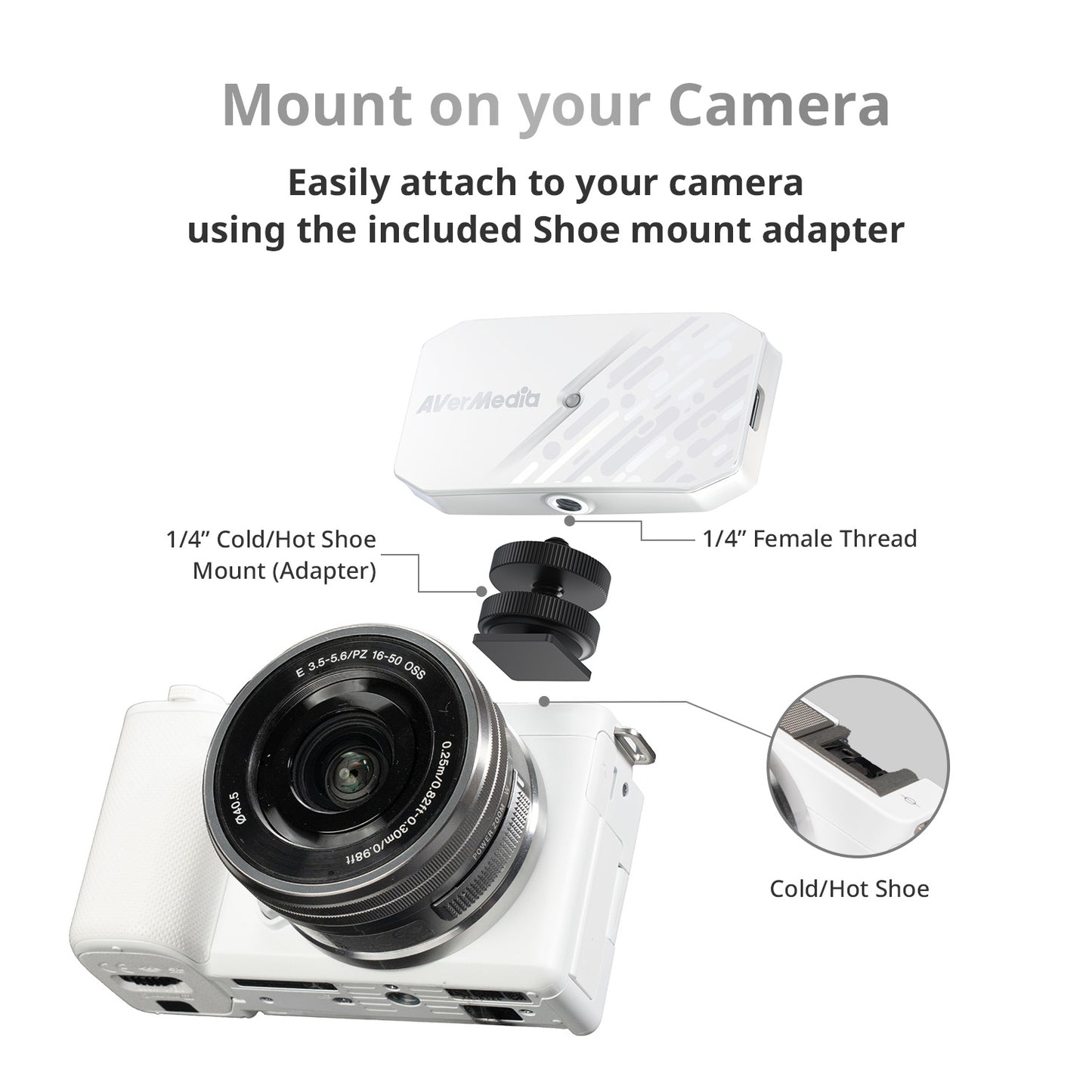 AVerMedia 4K60 HDMI Capture Card for DSLR, Camcorder, GoPro, Low Latency for Live Streaming & Video Conferencing on OBS, Zoom, Twitch, Compatible with Windows, Mac, iPad, and PC - CamStream 4K BU113G2 White