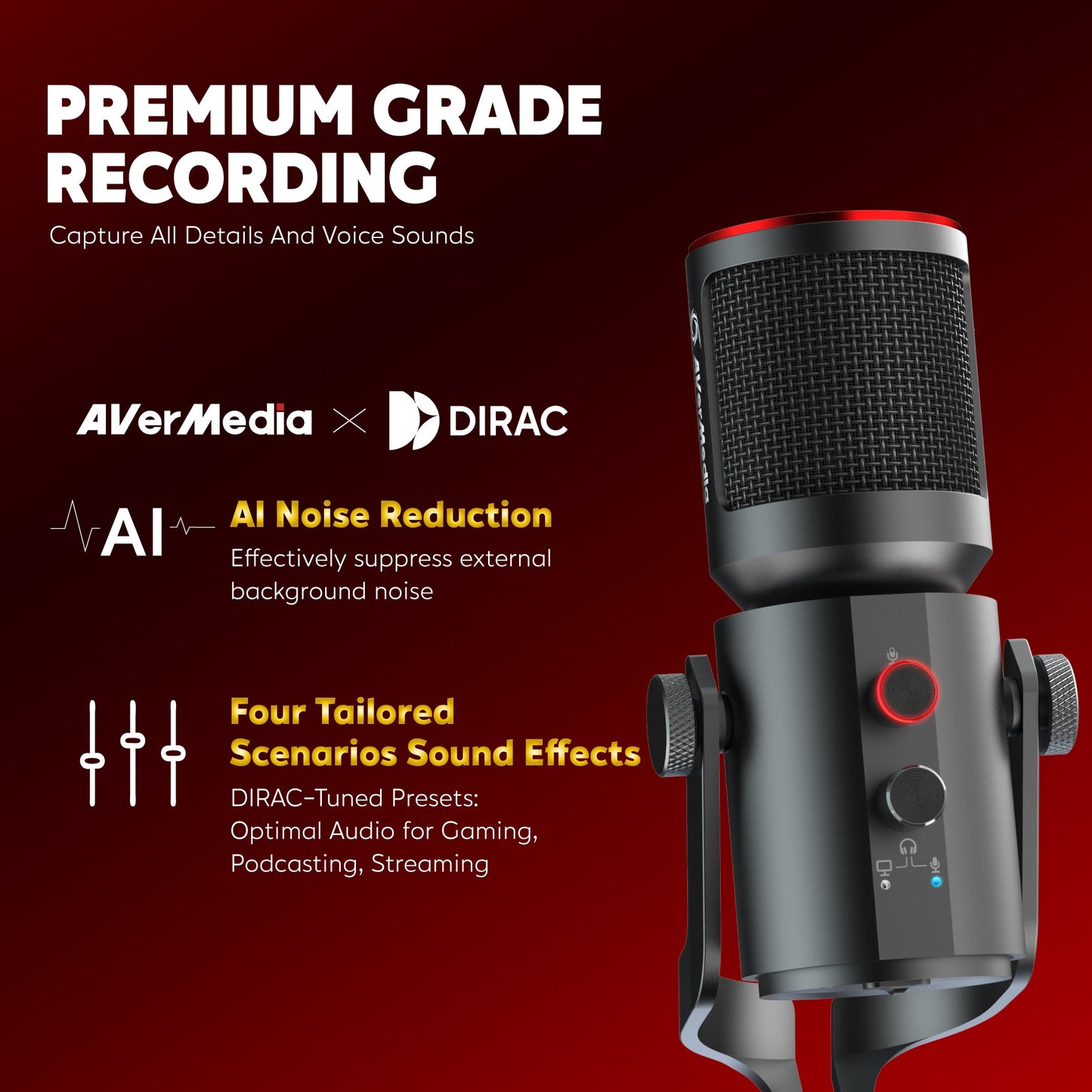 AVerMedia AM350 Live Streamer Microphone Bundle with Mic Arm