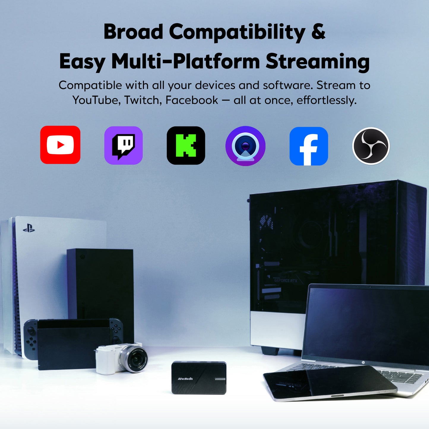 AVerMedia Capture Card for Streaming, 4K60 HDR Passthrough, 1080p60 Video Recording, Game Capture for PS5, Xbox,Switch, PC, compatible with Twitch, OBS, Windows, Mac - GC311G2 StreamLine MINI+