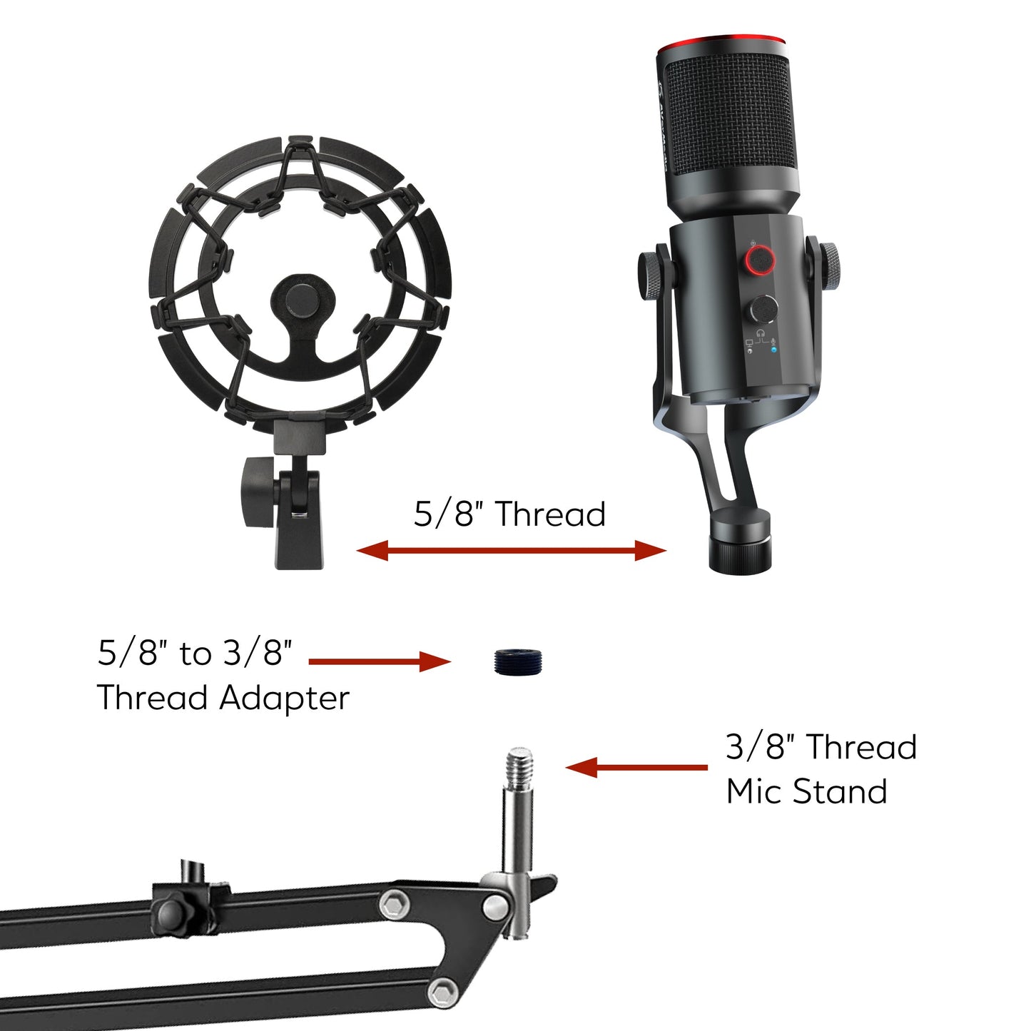 AVerMedia AM350 Live Streamer Microphone Bundle with Mic Arm