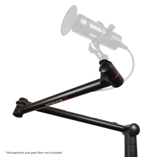 BA311 Adjustable Microphone Boom Arm holding a microphone