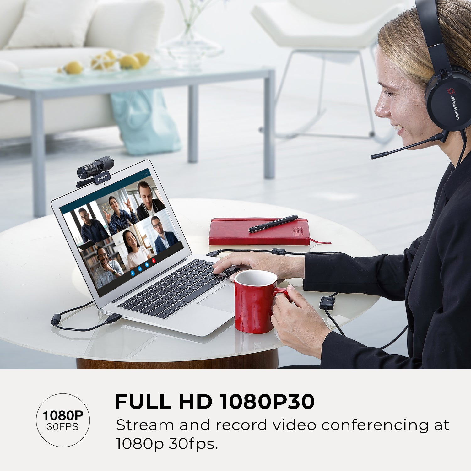 Full HD 1080p30: Stream and record video conferencing at 1080p 30 fps.