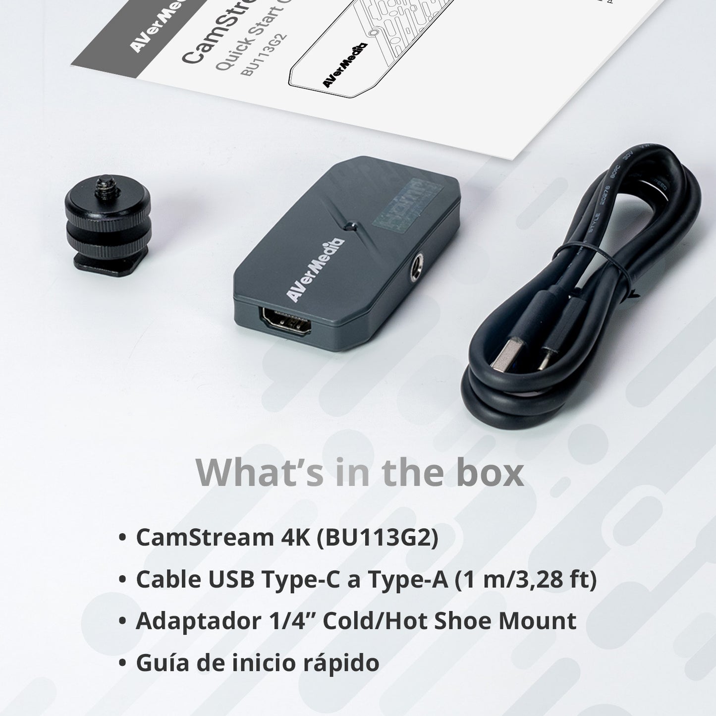 AVerMedia 4K60 HDMI Capture Card for DSLR, Camcorder, GoPro, Low Latency for Live Streaming & Video Conferencing on OBS, Zoom, Twitch, Compatible with Windows, Mac, iPad, and PC - CamStream 4K BU113G2 White