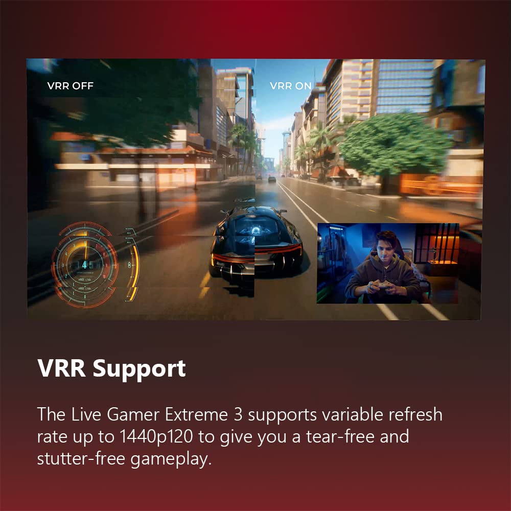 VRR-compatible capture card for gaming