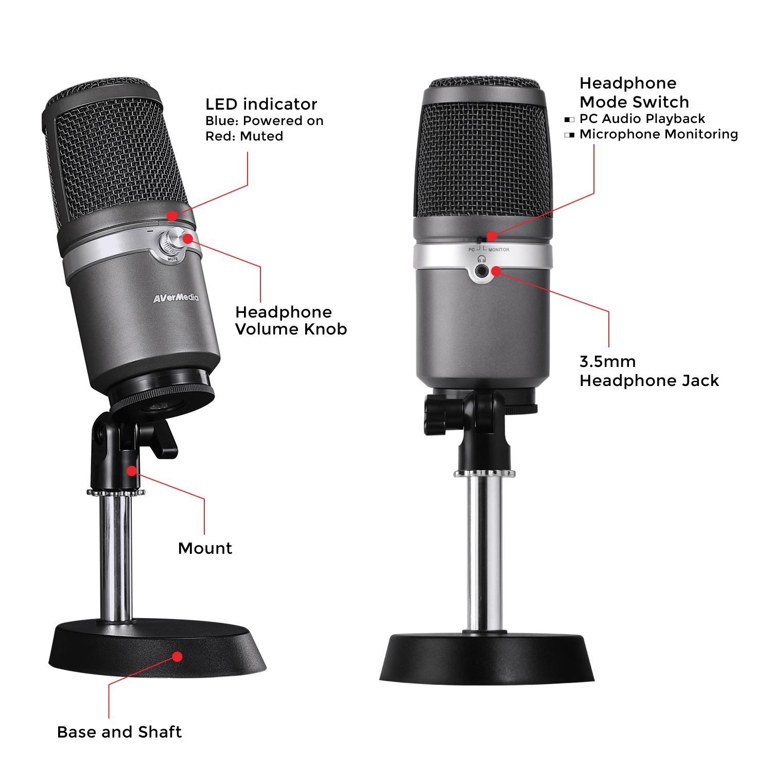 AVerMedia AM310 USB Microphone-Black | AVerMedia