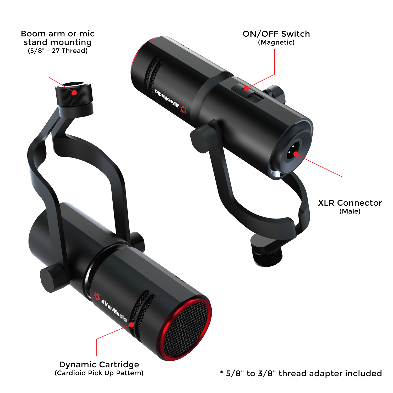 AM330 Dynamic XLR Microphone for Live Streaming | AVerMedia