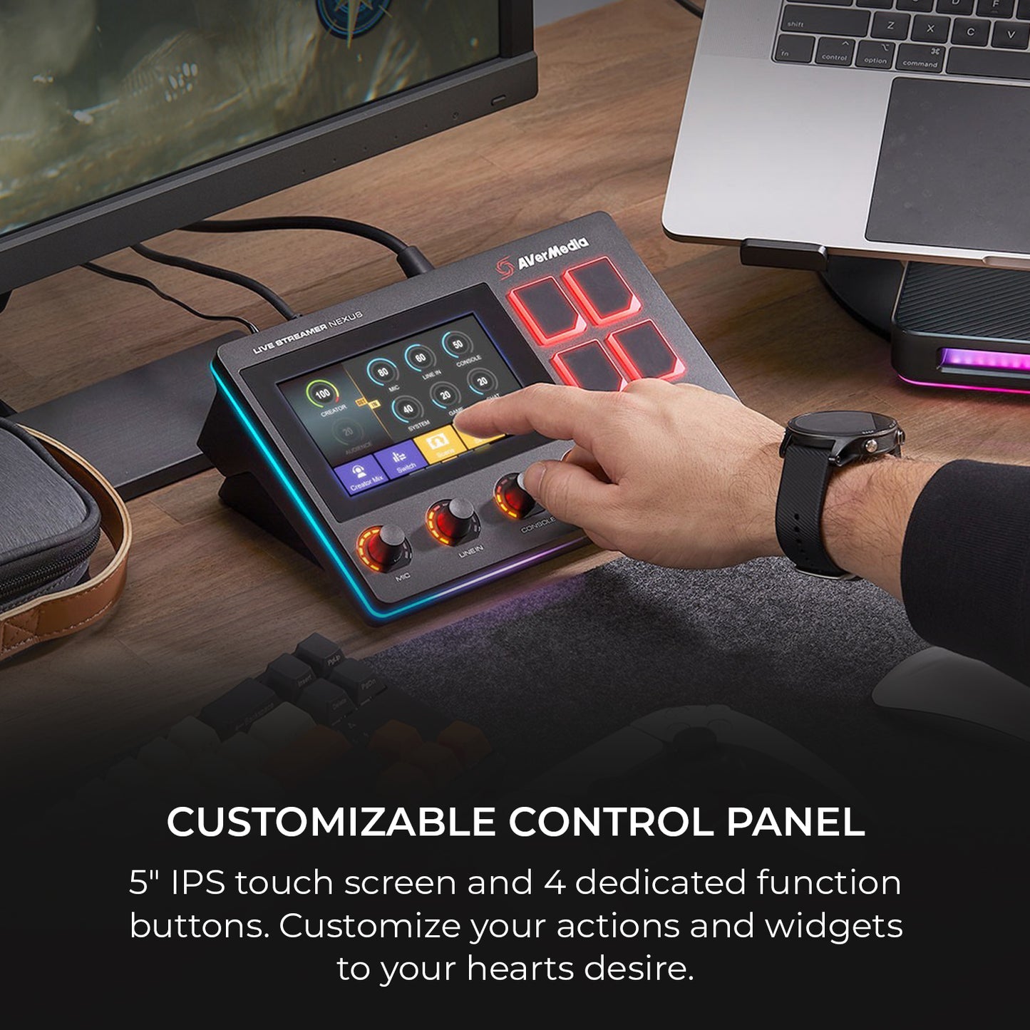 Audio Control Center for Twitch Streaming with customizable features