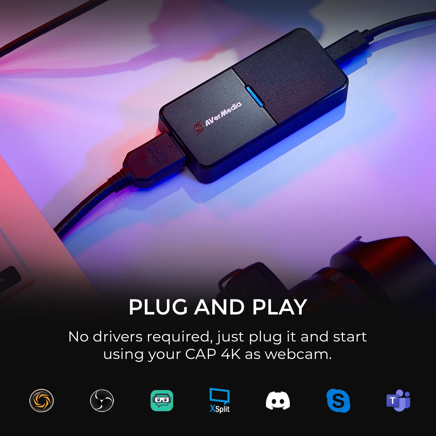 BU113 capture card easy connected with HDMI and USB cables