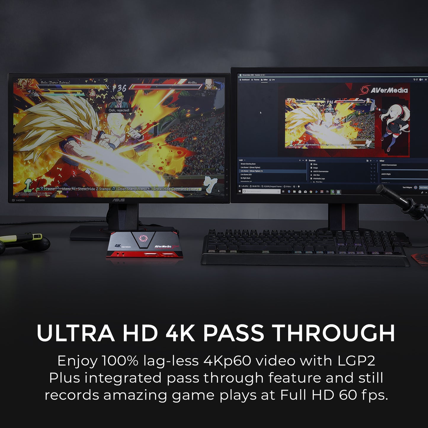Game capture card with Ultra HD 4K pass-through