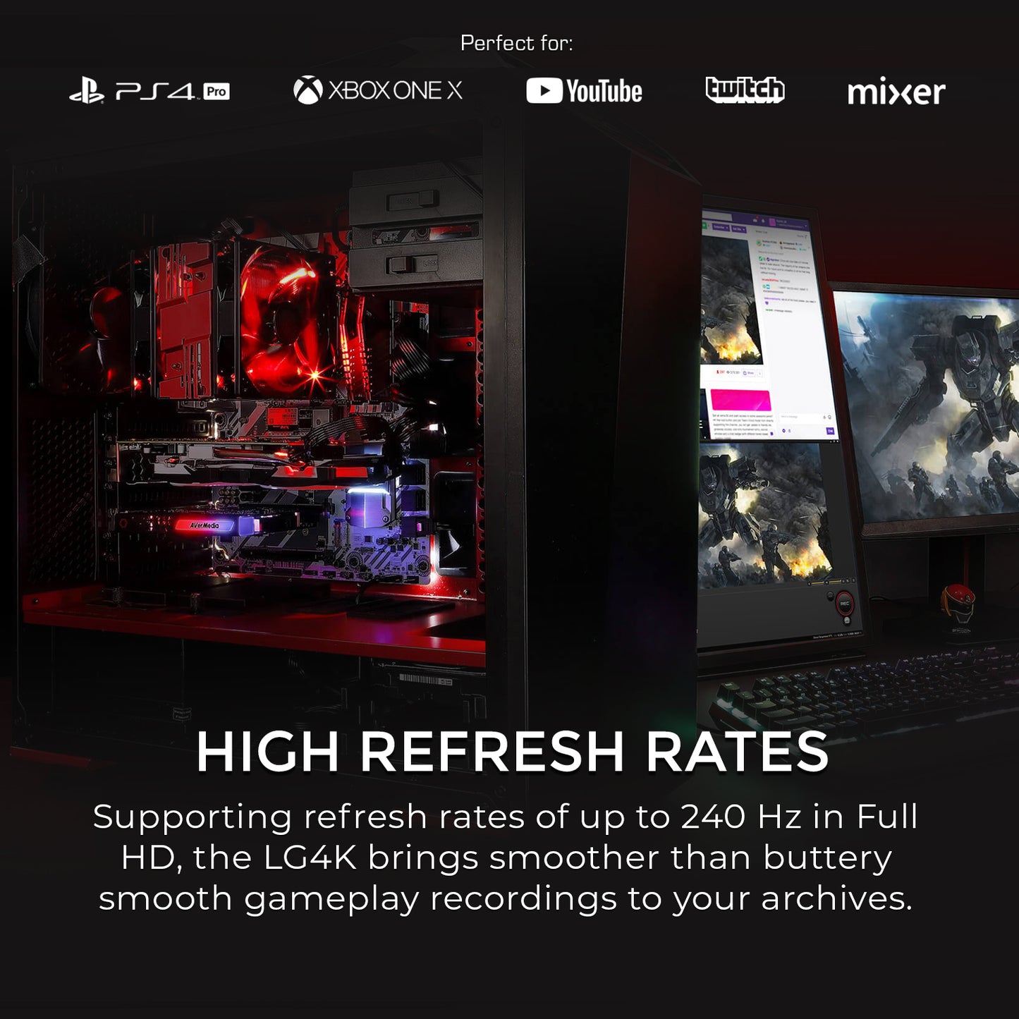 Game streaming with high refresh rates capture card