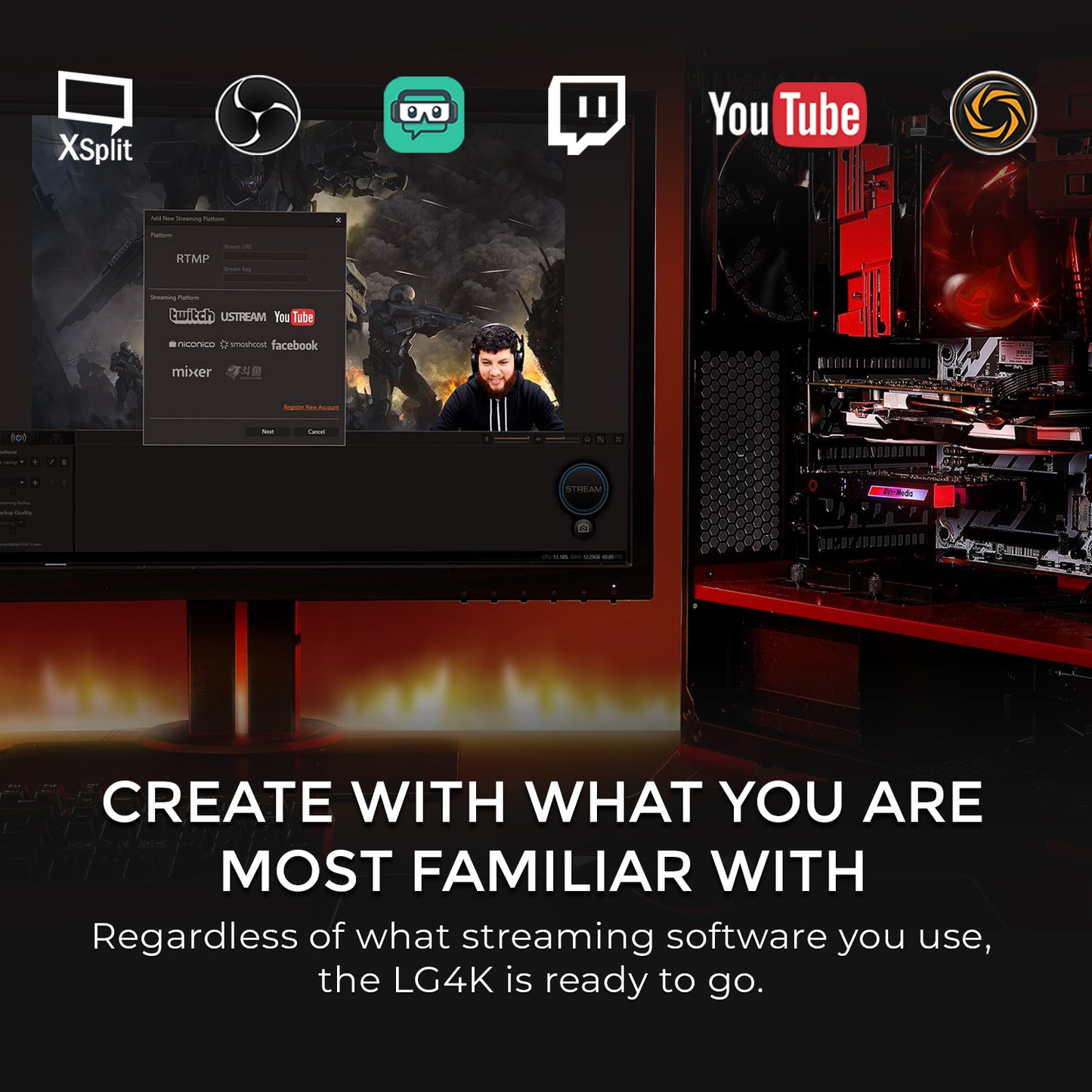 Capture card being compatible with streaming platforms