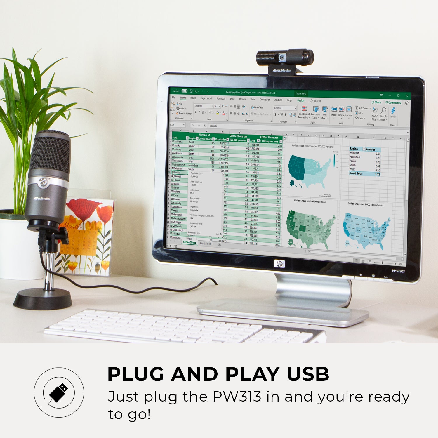 Plug and play USB: Just plug the PW313 in and you're ready to go!