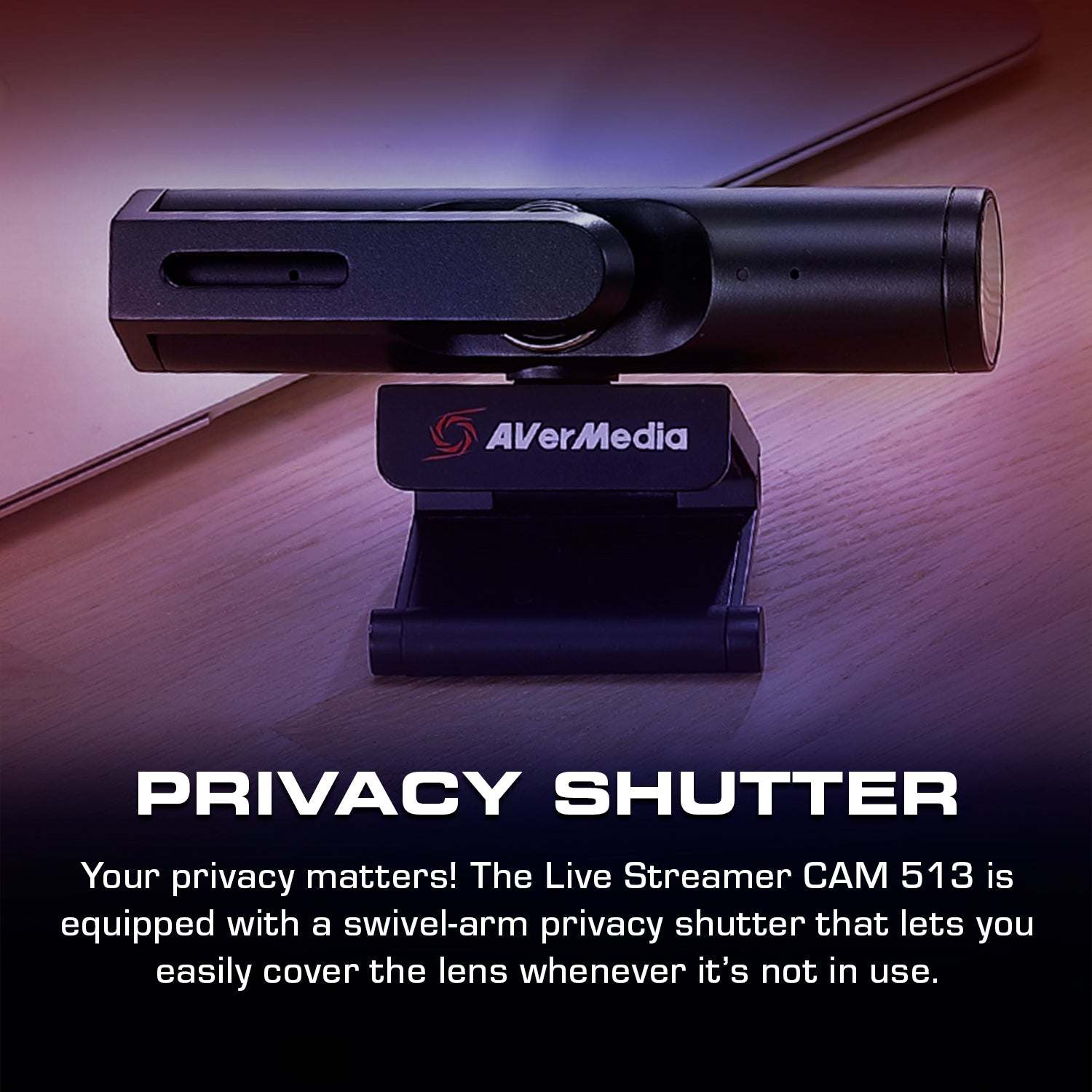 4K Webcam comes with privacy shutter
