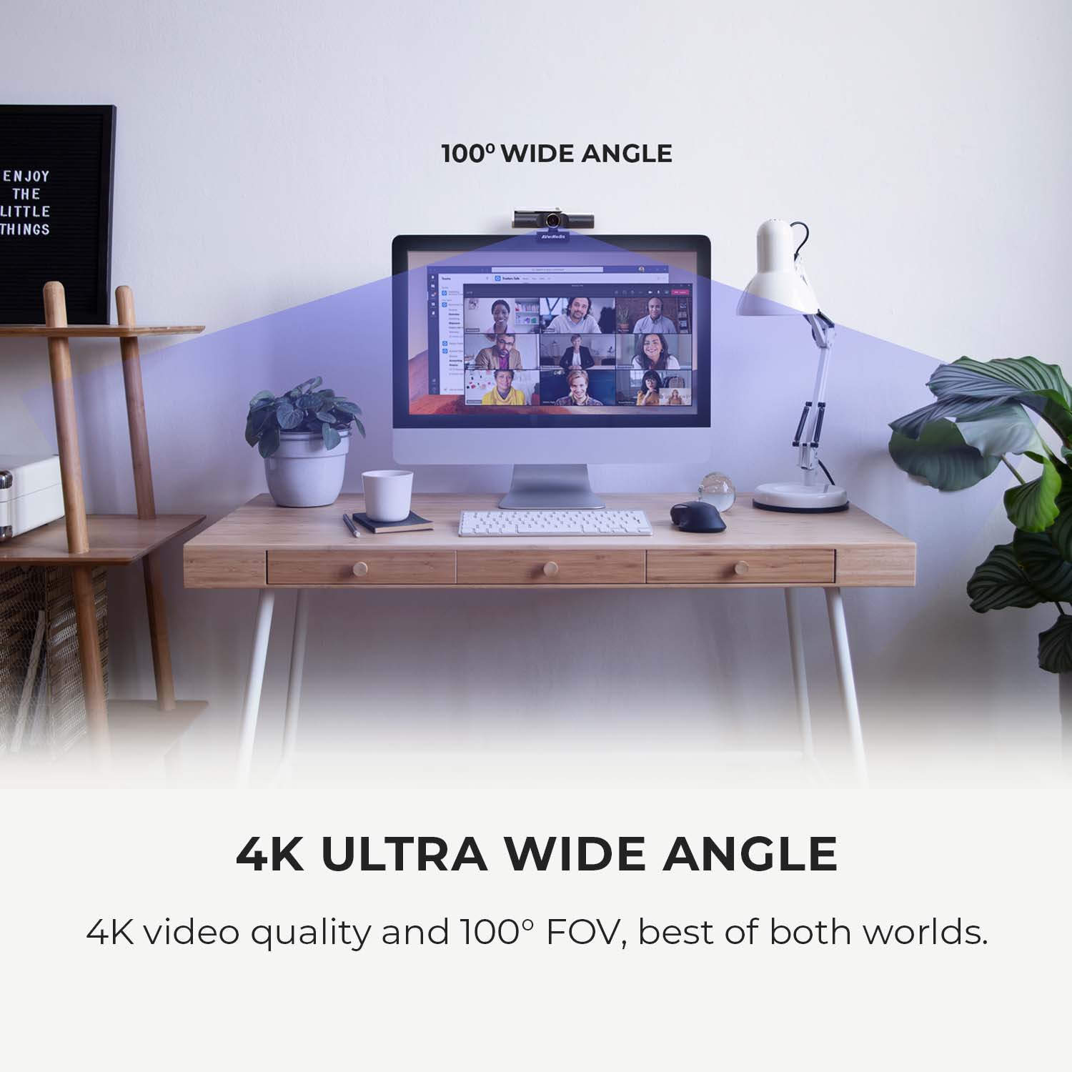 Lifestyle desktop monitor using 4K Ultra HD Webcam