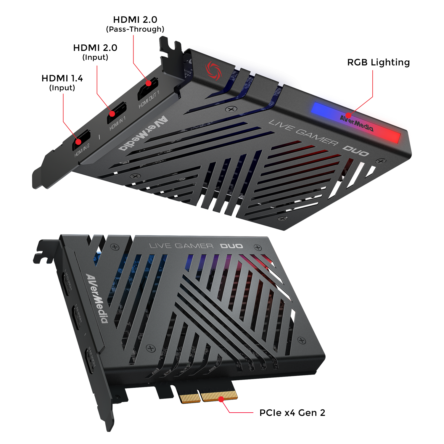 ビデオキャプチャー・キャプチャーボード AverMedia LIVE GAMER DUO GC570D GC570D 4k60 HDR Internal Capture Card for Streaming